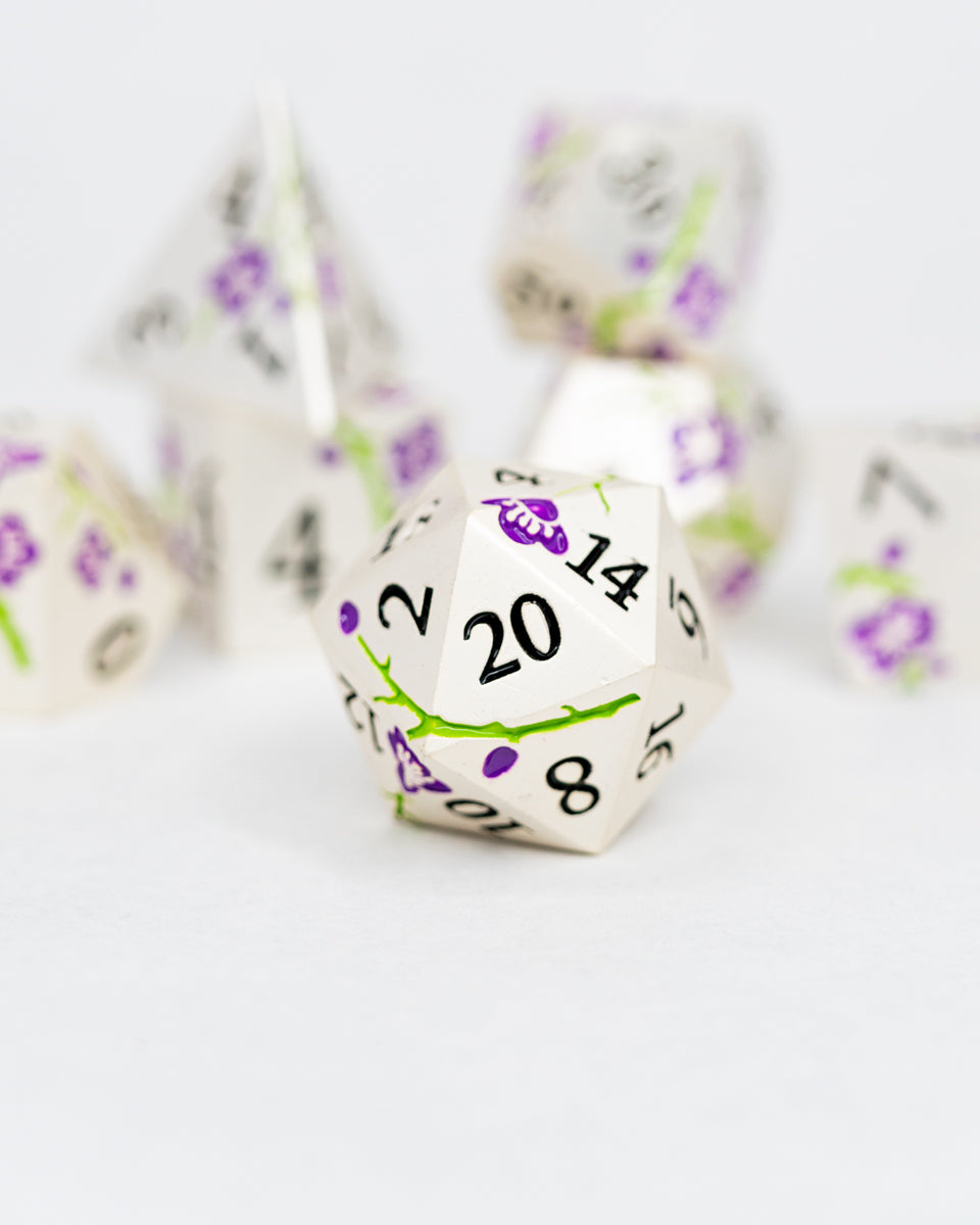 Aura's Awakening | 7 Piece Metal Dice Set - Emberglow Gaming
